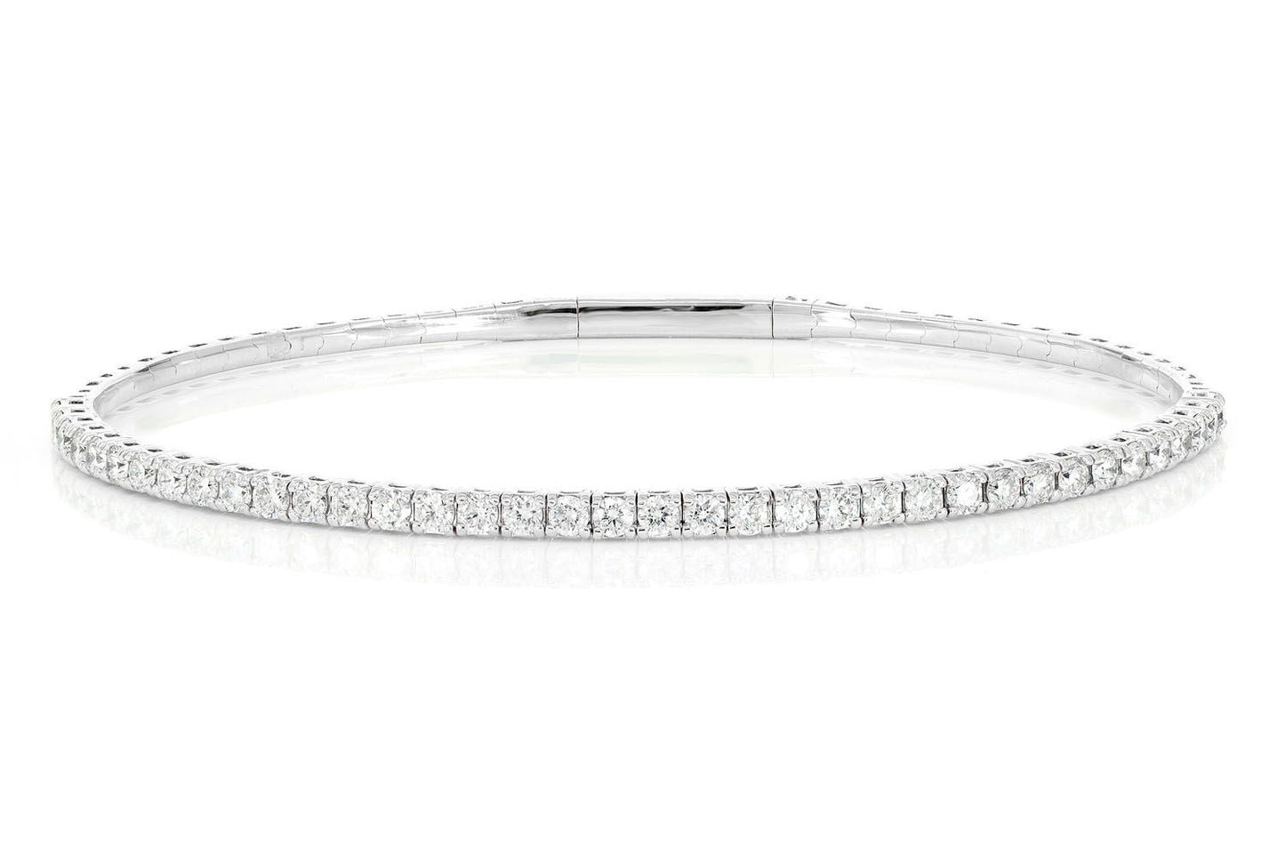 4PT PRONG SET DIAMOND TENNIS BRACELET FLEX BANGLE 1.50CTW 14K SOLID GOLD