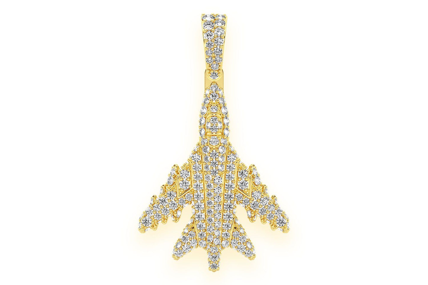 JET DIAMOND PENDANT 14K SOLID GOLD 1.25CTW