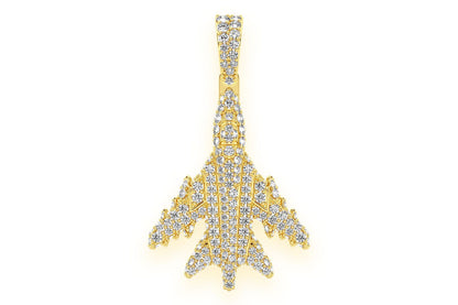 JET DIAMOND PENDANT 14K SOLID GOLD 1.25CTW