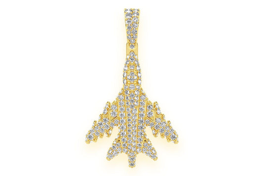 JET DIAMOND PENDANT 14K SOLID GOLD 1.25CTW