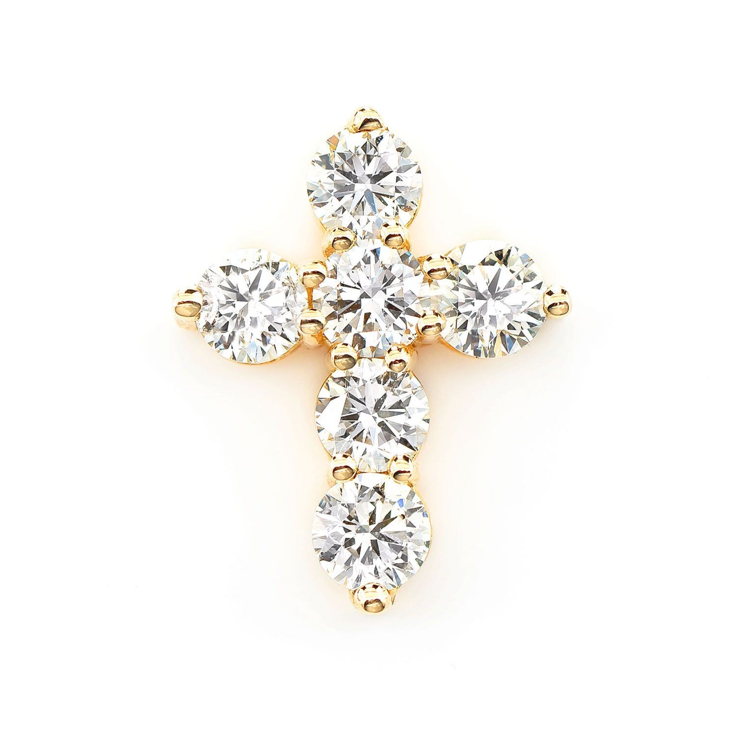 25PT HIDDEN BAIL CROSS PENDANT 14K SOLID GOLD 1.45CTW