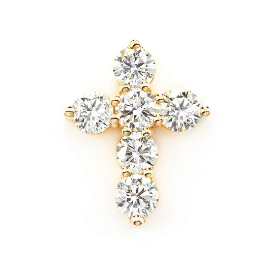 25PT HIDDEN BAIL CROSS PENDANT 14K SOLID GOLD 1.45CTW