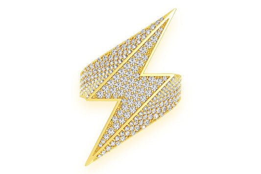 LIGHTNING BOLT DIAMOND RING 14K SOLID GOLD 2.25CTW