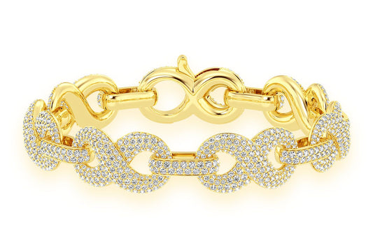 INFINITY LINK DIAMOND BRACELET 14K SOLID GOLD 9.00CTW