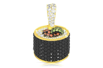PANDANT SUSHI ROLL CU DIAMANT AUR MASIV DE 14K 0.60CT