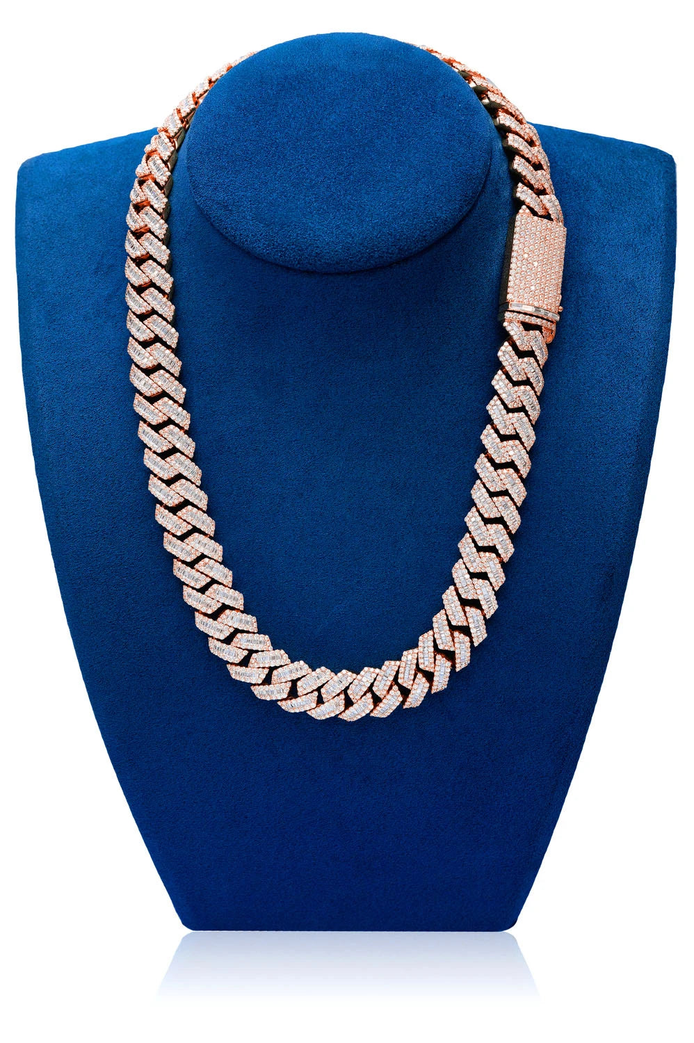 17MM RAISED BAGUETTE MIAMI CUBAN LINK DIAMOND NECKLACE 14K SOLID GOLD 53.65CTW