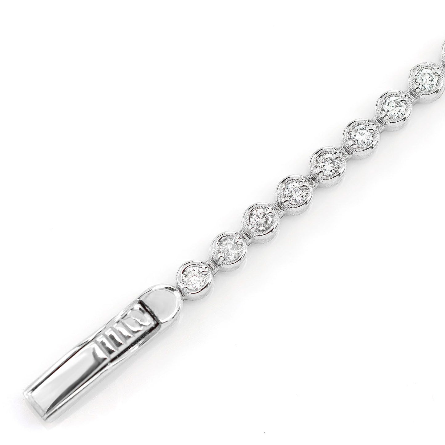 EXTENDED DIAMOND BEZEL LINK BRACELET 14K SOLID GOLD 0.80CTW