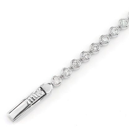 EXTENDED DIAMOND BEZEL LINK BRACELET 14K SOLID GOLD 0.80CTW