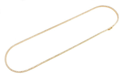 3PT PRONG SET DIAMOND TENNIS NECKLACE 14K SOLID GOLD 6.50CTW