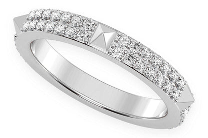 TWO ROW SPIKE DIAMOND RING 14K SOLID GOLD 0.50CTW