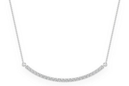 CURVED BAR DIAMOND NECKLACE CONNECTED 14K SOLID GOLD 0.20CTW