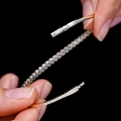 BRĂȚARĂ CU DIAMANTE MILGRAIN FLEX, AUR MASIV DE 14K, 1.00CT