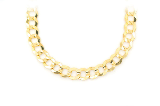 LANȚ CURB 8.5MM LANȚ DIN AUR MASIV DE 14K