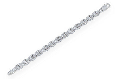 10MM ELONGATED ROLO DIAMOND BRACELET 14K SOLID GOLD 13.70CTW