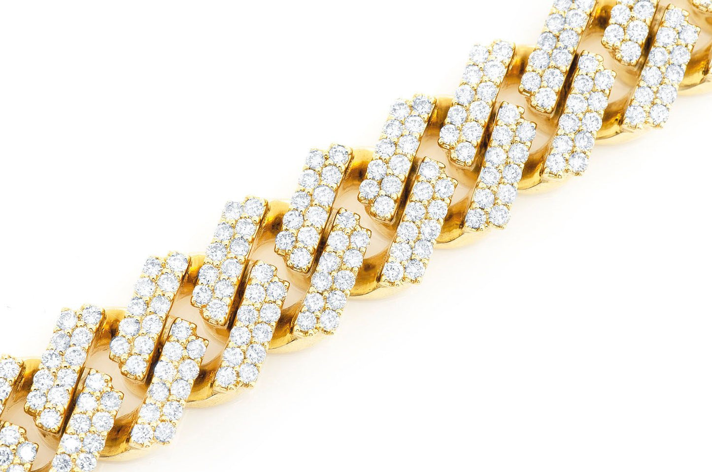 18MM RAISED CUBAN LINK BRACELET 14K   21.50CTW