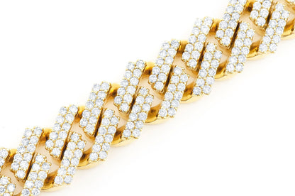 18MM RAISED CUBAN LINK BRACELET 14K   21.50CTW