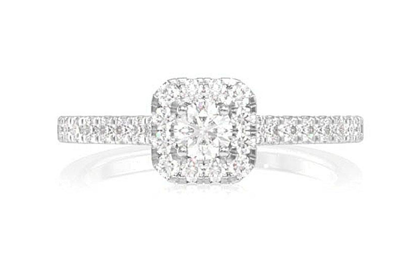 .50CT - CUSHION HALO DIAMOND ENGAGEMENT RING