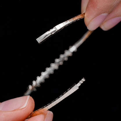 BRĂȚARĂ BRĂȚARĂ CU DIAMANTE, FORMAT BAGHETĂ, AUR MASIV DE 14K, 1.00CT