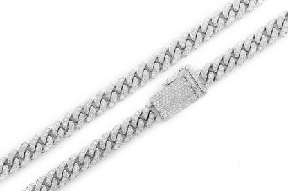 6MM MIAMI CUBAN DIAMOND NECKLACE 14K SOLID GOLD 9.50CTW