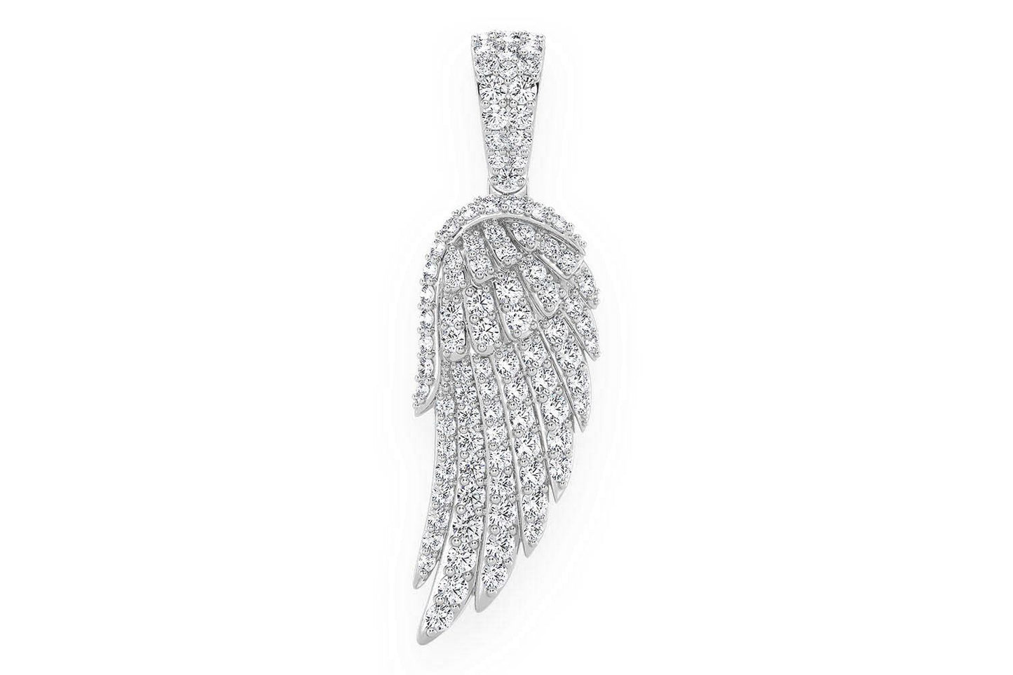 PANDANT CU DIAMANT ARIPA DE ÎNGER, AUR MASIV DE 14K, 0.85CT