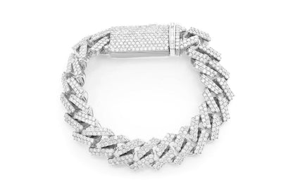 18MM RAISED CUBAN LINK BRACELET 14K   21.50CTW