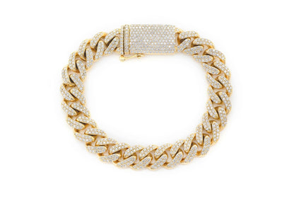 10MM MIAMI CUBAN LINK DIAMOND BRACELET 14K SOLID GOLD 5.00CTW