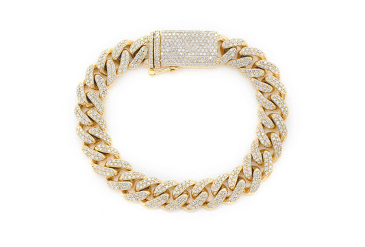 10MM MIAMI CUBAN LINK DIAMOND BRACELET 14K SOLID GOLD 5.00CTW