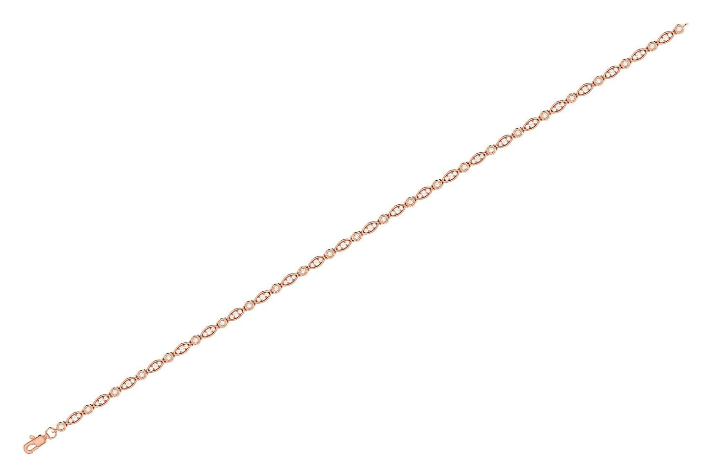 GEOMETRIC BEZEL SET LINK DIAMOND BRACELET 14K SOLID GOLD 0.50CTW