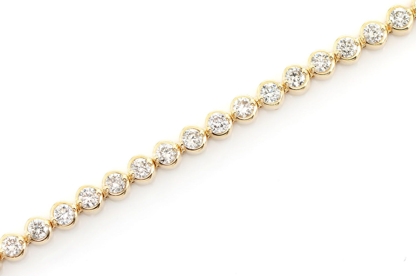 BEZEL SET DIAMOND TENNIS BRACELET 14K SOLID GOLD 2.00CTW