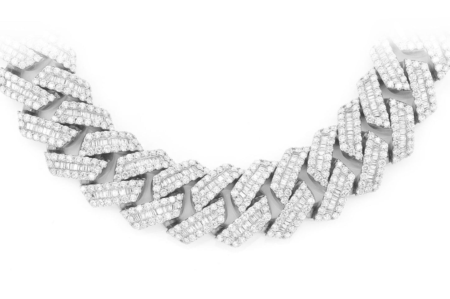 20MM BAGUETTE MIAMI CUBAN DIAMOND NECKLACE 14K SOLID GOLD 59.50CTW