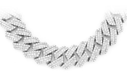20MM BAGUETTE MIAMI CUBAN DIAMOND NECKLACE 14K SOLID GOLD 59.50CTW