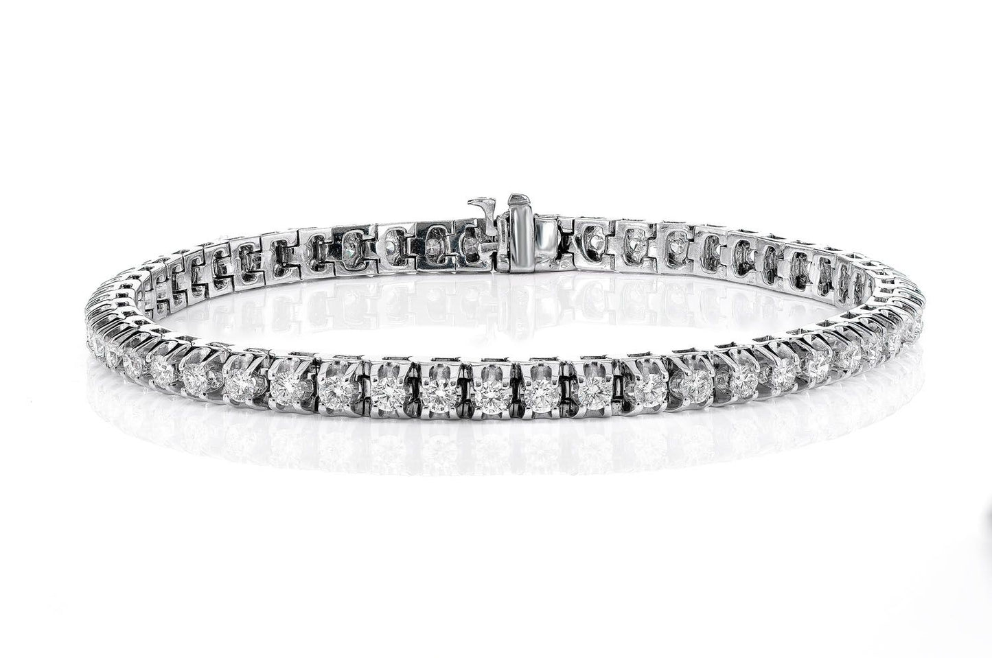 ELEVATED PRONG SET DIAMOND TENNIS BRACELET 14K SOLID GOLD 4.75CTW