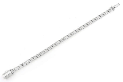 6MM DIAMOND CURB LINK BRACELET 14K SOLID GOLD 4CTW