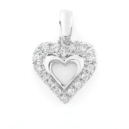 OPEN HEART HALO DIAMOND PENDANT 14K SOLID GOLD 0.40CTW