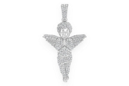 PANDANT CU DIAMANT ÎNGER ÎN RUGĂCIUNE, AUR MASIV DE 14K, 1.15CT