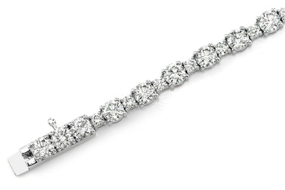 ALTERNATING SIZE DIAMOND TENNIS BRACELET 14K SOLID GOLD 5.25CTW