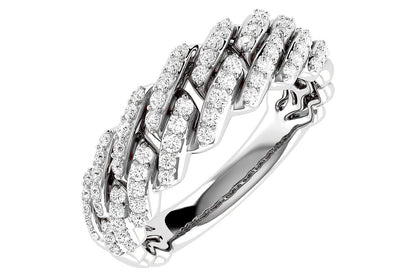 GRADUATED RAISED CUBAN LINK DIAMOND RING 0.50CTW 14K SOLID GOLD