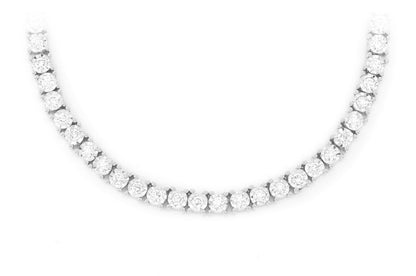 6PT MIRACLE SET DIAMOND TENNIS NECKLACE 14K SOLID GOLD 8.95CTW