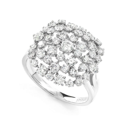 INEL COCKTAIL CU DIAMANTE CLUSTER, AUR MASIV DE 14K, 1.85CT