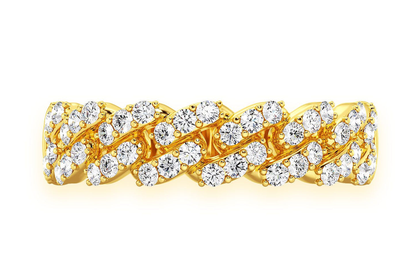 CUBAN DIAMOND RING 14K SOLID GOLD 0.55CTW