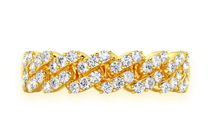 CUBAN DIAMOND RING 14K SOLID GOLD 0.55CTW