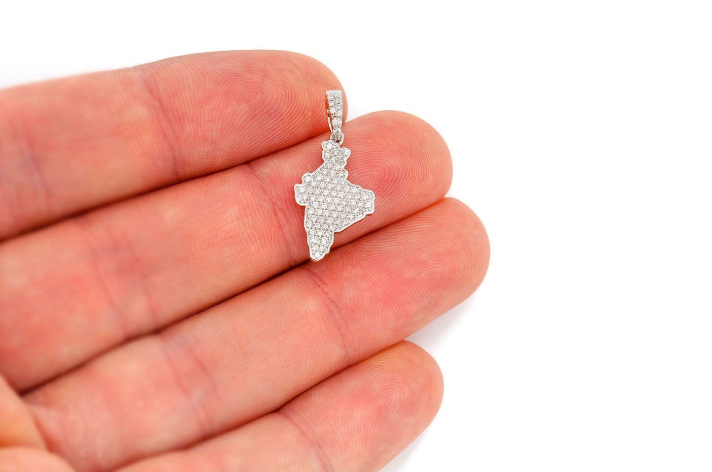 INDIA COUNTRY DIAMOND PENDANT 14K SOLID GOLD 0.33CTW