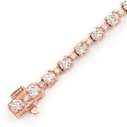 BASKET SET DIAMOND LINK BRACELET 14K SOLID GOLD 2.90CTW
