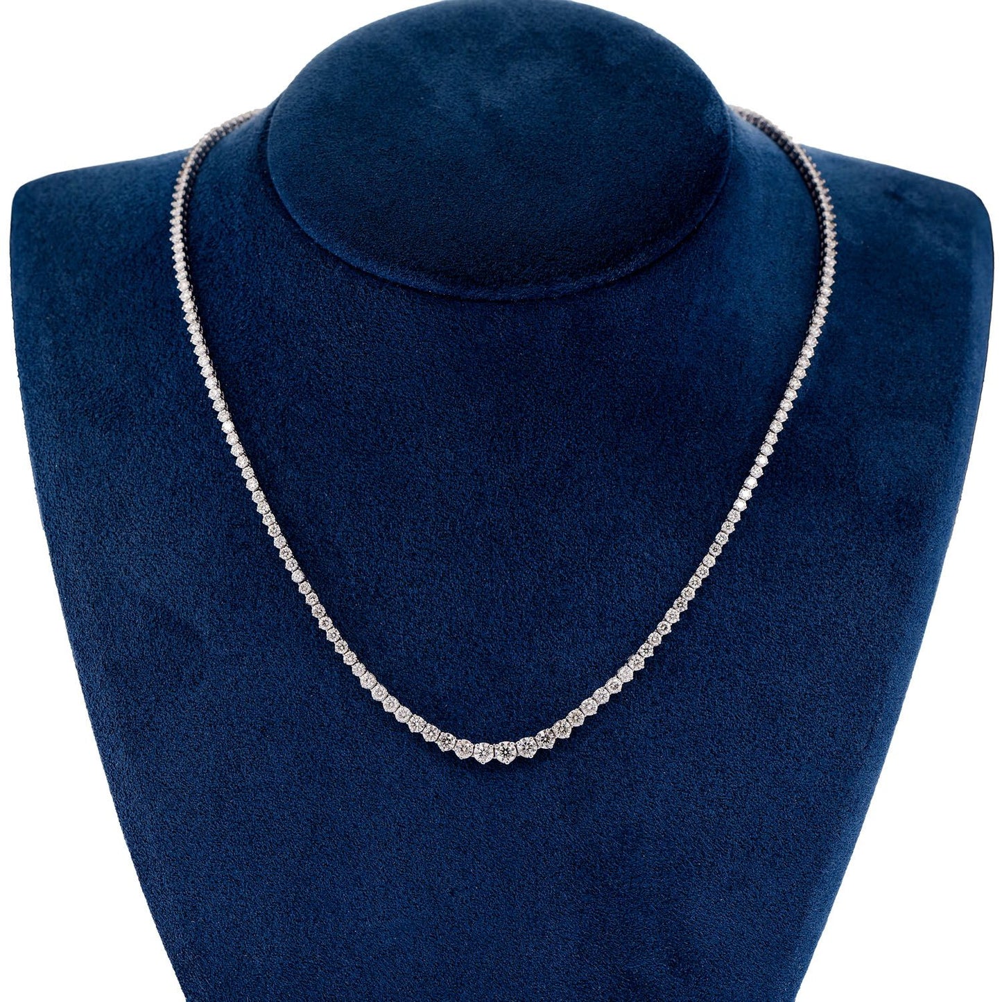 COLIER CU TRIPLOURI CU DIAMANTE, AUR MASIV DE 14K, 7.10 CT