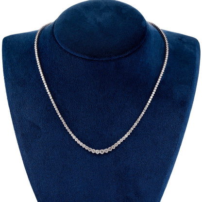 COLIER CU TRIPLOURI CU DIAMANTE, AUR MASIV DE 14K, 7.10 CT