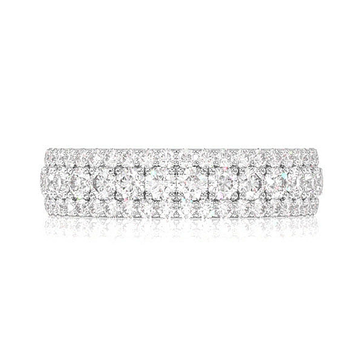 INEL CU TREI RÂNDURI DE DIAMANTE, AUR MASIV DE 14K, 1.50CTW