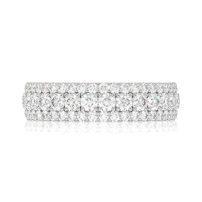 INEL CU TREI RÂNDURI DE DIAMANTE, AUR MASIV DE 14K, 1.50CTW