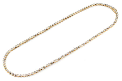 BEZEL SET MIRACLE DIAMOND TENNIS NECKLACE 14K SOLID GOLD 5.66CTW