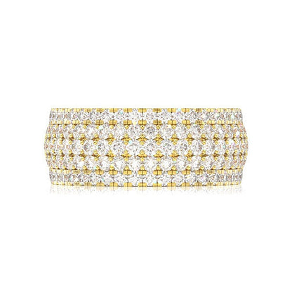 MULTI ROW FRENCH PAVE DIAMOND BAND 14K SOLID GOLD 2.00CTW