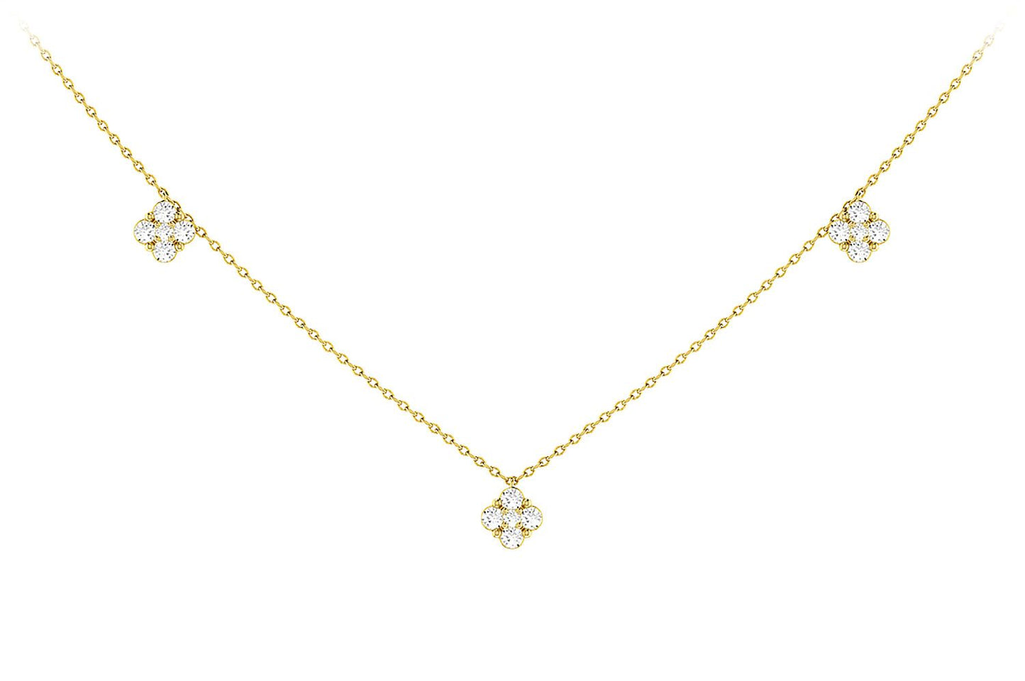 COLIER CLOVER DIAMOND STATION AUR MASIV DE 14K 0.45CT
